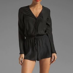 Parker Long Sleeve Silk Romper